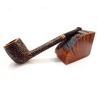 Pipa de tabaco canadiense de moda para tabaco, hecha a mano, diseñada para fumadores de pipas + caja (Rustic)