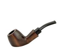 Pipa de tabaco de madera de pera, lisa, curvada, hecha a mano, filtro de 9 mm, fabricado en Polonia, modelo N63 Zurek (marrón)