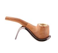 Pipa de tabaco de madera maciza Retro Hecho a mano Pipa de madera Aleación Hierba Smoke Pot Portable Durable Smoking Pipe para principiantes Gadgets para hombres