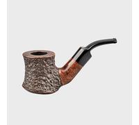 Pipa de Tabaco de Madera, Pipa clásica para Fumar Hecha a Mano con raíz de zarza, Encaja en un Filtro de 9 mm para Regalo del Día del Padre (A)