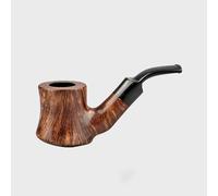 Pipa de tabaco de madera, pipa de fumar clásica hecha a mano con raíz de brezo, se adapta a filtro de 9 mm para regalo del día del padre (B)