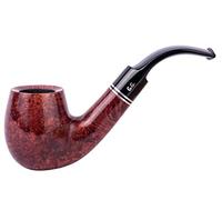 Pipa de Tabaco de Madera - Serie Holmes, Hecha a Mano de Raíz de Brezo, Compatible con Filtro de 9mm (Caoba)