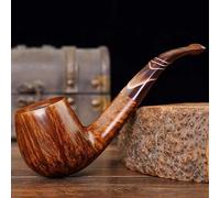 Pipa de tabaco, hecha a mano de madera de brezo, tubos de tabaco con filtro de carbón activado de 9 mm (A)