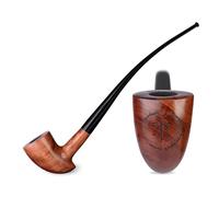 Pipa larga Churchwarden de madera (27,5 cm) con grabado Símbolo de Tolkien, para filtro de 9 mm, bolsa de terciopelo, solo para uso de tabaco
