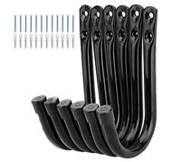 pipabiba 6 ganchos J de almacenamiento de garaje, gancho de 8,8 cm, colgador de pared para colgar herramientas de jardín, equipo deportivo de gimnasio, carga máxima de 20 kg (14,5 cm x 8,8 cm)