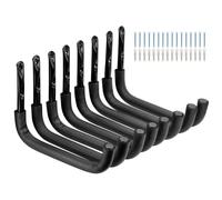 PiPaFox Gancho de almacenamiento de garaje resistente, paquete de 8 ganchos de escalera de montaje en pared con brazo jumbo de 32,5 cm, ganchos de utilidad para bicicleta