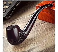 Pipas De Tabaco Portátiles para Hombres, Pipa para Fumar con Filtro Tallada A Mano De Madera Vintage, Aldulto Curvo Masculino, Juego De Pipas para Fumar para Fumadores,Black5,4.5x15cm