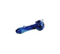Pipas para fumar de vidrio con cuchara - Tubo de cristal pequeño - Diseño de galaxia para pipa de fumar color azul, con relieves - Idea de regalo para padre, hermano, amigo, novio.