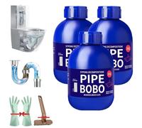 Pipe Bobo Drain Cleaner, 2pcs Pipe Bobo Cleaner, Powerful Pipe Dredge Agent, Strong Pipe Excavator, Desbloqueador de inodoros para cocina al aire libre y baño, ducha (3 unidades)
