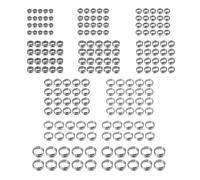 pipe clamp, 200 Uds. Juego de abrazaderas de manguera continuas de una sola oreja de 7-21mm-acero inoxidable 304, Clips de abrazadera, for asegurar tuberías,hose connection