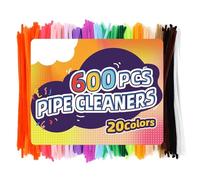 Pipe Cleaners Craft - Chenille Stems Art Supplies | Colorful Fuzzy Craft Sticks For Kids Projects, Flexible Art Girls, Creative Holiday Decorations, Desktop School Activities, Home F