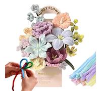 Pipe Cleaners - Craft Flowers Kit DIY Chenille Stems | Bouquet Craft Indoor Decor Colorful Pipe Cleaners Flower Making Set for Home Living Room Bedroom Study Room Party