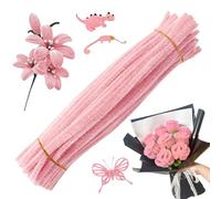 Pipe Cleaners - Fuzzy Wires, 100 Pieces Plush Sticks For Floral Modeling, Soft Twigs With Pliable Core, Crafting Supplies, Bendable Strips For Preschool Projects, Party Activities And Wall Ornaments