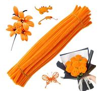 Pipe Cleaners - Fuzzy Wires, 100 Pieces Plush Sticks For Floral Modeling, Soft Twigs With Pliable Core, Crafting Supplies, Bendable Strips For Preschool Projects, Party Activities And Wall Ornaments