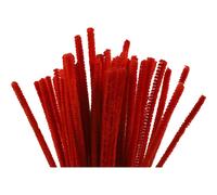 Pipe Cleaners, thickness 6 mm, L: 30 cm, red, 50pcs (Importación USA)