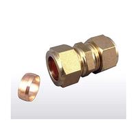 Pipe Fittings 14 Mm Tube Outer Diameter Brass Compression Pipe Joint with Copper Ferrule Ring Water, Gas Oil