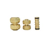 Pipe Fittings Brass 5/8" 1/2" 3/4" Hose Repair Quick Connector Extension Tube Copper Connector with Lock Nut Car Wash Water Accessories (Color : 1I2)