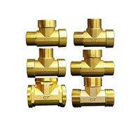 Pipe Fittings DN20 3/4" BSP Female to Three-Head Three-Way Three-Way T-Shaped Brass Pipe Joint Connector for Water and Gas Joint (Color : F F F Square) Plumbing Fittings