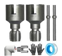 Pipe Thread Cutting Tool, Integrated Internal & External Pipe Threading Tool, 1/2" (DN15) 3/4" (DN20) Pipe Sizes Rethreading Tool, for Electric Drill (1/2"+ 3/4") (1/2"+3/4")