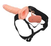 Fetish arnes hueco vibrador para el y ella negro 14cm