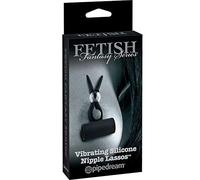 Pipedream Fetish Fantasy – Lazos para pezones vibrantes de silicona – Edición limitada, 37 g, Negro