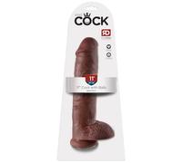 Pipedream King Cock 11" Cock with Balls Brown - 1 unidad