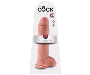 Pipedream King Cock 11 inch Cock with Balls-Flesh Dildo - 1 Unidades
