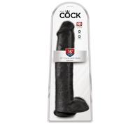 King cock - pene realistico con testiculos 34.2 cm negro