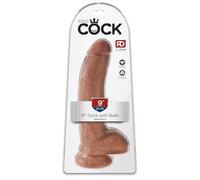 King Cock 9" Cock with Balls, Tan, 9 Zoll