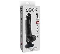 PIPEDREAM King Cock Rey Vibrador Realista Gallo 9 Vibrante del Martillo con Bolas Negras - 1 Unidad