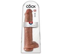 King Cock 15" - 38 cm Cock with Balls Piel Bronceada