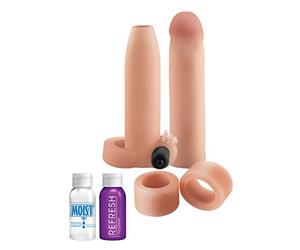 Pipedream Kit Funda Prologadora Vibradora, Color Carne - 1 Kit Funda Prologadora Vibradora