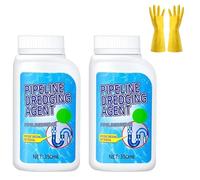 Pipeline Dredging Agent Powder, 2025 Upgraded Powerful Pipe Dredging Agent, Drain Cleaner, Pipeline Dredging Agent for Kitchen, Bathroom, Sink Declogger, Kitchen Sink Drain and Pipe Cleaner (2Pcs)