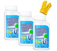 Pipeline Dredging Agent Powder, Drain Clog Remover, Powerful Pipe Dredging Agent for Kitchen and Toilet Pipelines, Strongly Dissolves Waste & Stains (3 pcs)