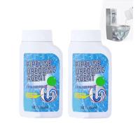 Pipeline Dredging Agent Powder, Drain Clog Remover, Toilet Unblocker, Drain Cleaner, Powerful Quick Cleaning Sink Drain, Powerful Sink Cleaner Powder for Kitchen Toilet Quick (2pcs)