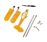 Piper J3 Cub Avión Molino de viento 3D Metal Avión Molino de viento Techo al aire libre Molino de viento Decoración de jardín (S (31 cm/12,2 pulgadas, válvula Presta o EE. UU.))