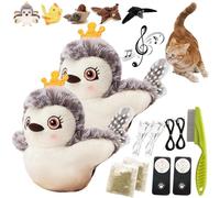 Piper Tomi Cat Toy, Pipertomi Cat Toy, Flapping Bird Cat Toy with Remote, Interactive Flapping Chirping Bird Cat Toy, Simulated Chirping Bird Cat Toy, Rechargeable, Touch Activated (2PCS,Owl)