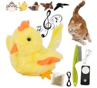 Piper Tomi Cat Toy, Pipertomi Cat Toy, Flapping Bird Cat Toy with Remote, Interactive Flapping Chirping Bird Cat Toy, Simulated Chirping Bird Cat Toy, Rechargeable, Touch Activated (1PC,Chicken)