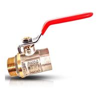 PipeSan - Llave de Paso Agua 3/4" DN20 PN30 | Válvula de Bola Latón | Rosca Hembra/Macho | Paso Total 30 bar | Calefacción y Fontanería | Palanca Plana Metálica ISO 9001