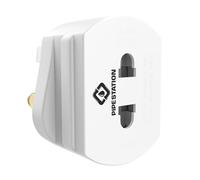 Pipestation Adaptador de cepillo de dientes para afeitadora/adaptador de cargador de enchufe de baño resistente, color blanco, Reino Unido, 2 pines a 3 pines, 1 A, fusionado