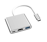 Pipestation Hub USB C (3 en 1) | Estación de acoplamiento de carga para portátil | Adaptador multipuerto con HDMI 4K y entrega de energía (PD) USB-C y USB-A | Base Thunderbolt 3 compatible con Steam Deck MacBook Pro