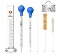 Pipetas Cuentagotas, 2 Piezas Gotero de Pipeta de Escala de Vidrio 5ml y 10ml, Cilindros de Medición 100ml, con Cepillos de Limpieza y Varillas de Agitación, para Laboratorio Escuela