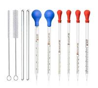 Pipetas Cuentagotas, JESSTOLO 6pcs Pipetas de laboratorio Escala de Cristal Línea Vidrio Pipeta para Laboratorio Cuentagotas de Vidrio Pipeta con Capucha de Goma Azul