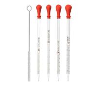 Pipetas Cuentagotas,Pipeta de Cristal 0.5ML ML ML ML,Cuentagotas de Pipeta Graduado con Cepillo de Limpieza,Vidrio Pipeta,Gotero de Cristal de Calibración,Cuentagotas de la Pipeta para Laboratorio