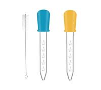 Pipetas de Silicona, 2 Piezas 5ml Goteros Líquidos con 1 Cepillo de Limpieza, Silicona y Plástico Pipetas Cuentagotas, Dispensador de Líquido, para DIY, Science Experimentos