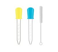 Pipetas de Silicona,2 Piezas 5ml Goteros Líquidos,Silicona y Plástico Pipetas Cuentagotas,Dispensador de Líquido,con 1 Cepillo de Limpieza,para Dulces Chocolate y Experimentos
