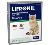 Pipetas Gatos LIFRONIL x3 Pipetas contra Pulgas y Garrapatas Muy EFICAZ | Apto para Todo Tipo de Gatos a Partir de 2 Meses y más de 1 kg de Peso | Protección hasta 5 Semanas.