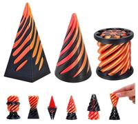Pipihome Escultura de Paso de Pirámide Imposible, Juguete Antiestrés de Cono en Espirals Impreso en 3D, Juguete Giratorio Infinito para Aliviar el Estrés para Adultos y Niños (A)