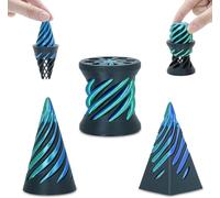 Pipihome Escultura de Paso de Pirámide Imposible, Juguete Antiestrés de Cono en Espirals Impreso en 3D, Juguete Giratorio Infinito para Aliviar el Estrés para Adultos y Niños (C)