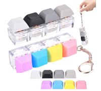 Pipihome Fidget Toys Adultos, 2 Piezas Teclado Fidget Llavero, Teclado Botón de Teclado Keycap Antiestres Adultos, de Llavero Teclado Mecánico para el Tiempo de Perforación para Adultos Niños (A)